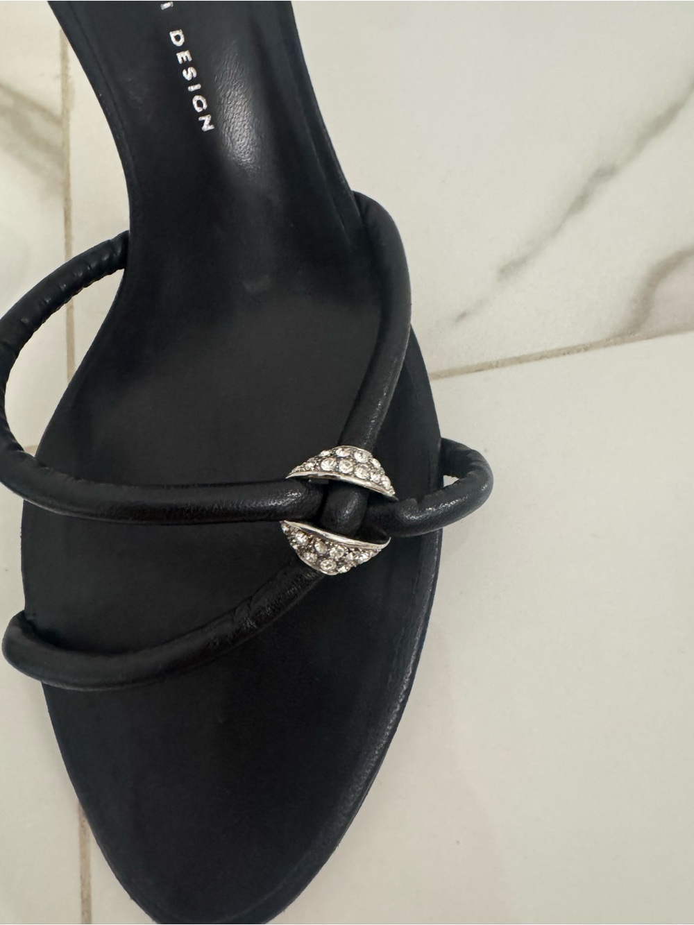 Giuseppe Zanotti Black Strappy Crystal-Knot Heels - Picture 4 of 9